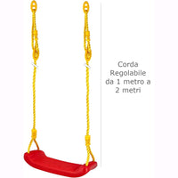 Seggiolino per Altalena Bambini in PVC con Ganci e Corda 38x16x9 cm