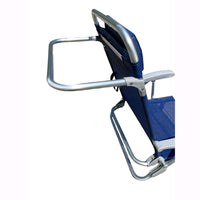 Spiaggina Sdraio in Alluminio Reclinabili con Braccioli Blu + Ombrellone 180 cm