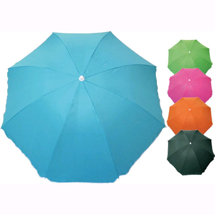 Spiaggina Sdraio in Alluminio Reclinabili con Braccioli Blu + Ombrellone 180 cm