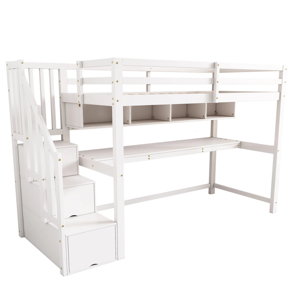 letto a castello in legno massello bianco 95 x 252 cm