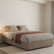 Andla, Letto Piazza e Mezza Sfoderabile Made in Italy, Grigio Tortora