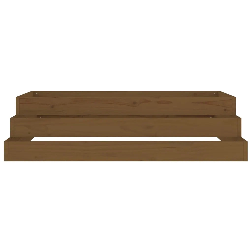Fioriera | Cassetta per fiori | Vaso Marrone Ambra 110x110x27 cm in Legno Massello di Pino