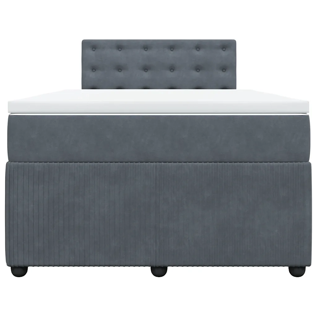 Giroletto a Molle con Materasso Grigio Scuro 120x190 cm Velluto 3287699