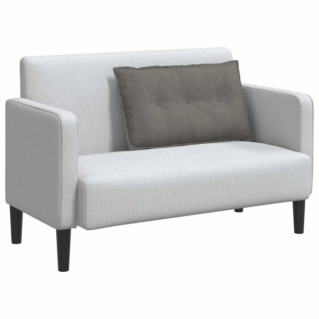 Cuscino per Schiena | Cuscino dorsale Grigio chiaro 80 x 50 cm Tessuto in Cords