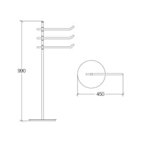 Lineabeta - Piantana con 3 porta asciugamani Stela bianco