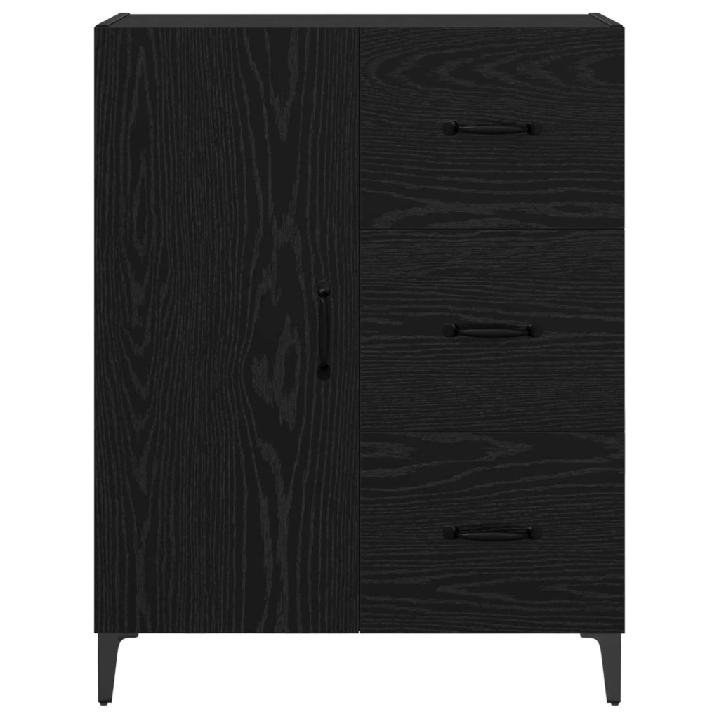 Credenza | Madia | Buffet da pranzo | Armadio da pranzo Rovere Nero 69,5 x 34 x 90 cm Legno multistrato