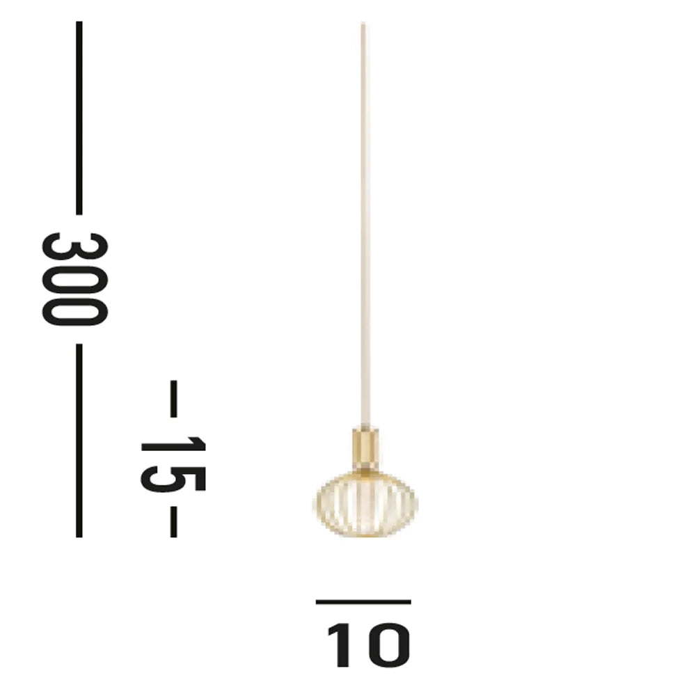 Sospensione Contemporanea Suspension Acciaio Oro 1 Luce E27