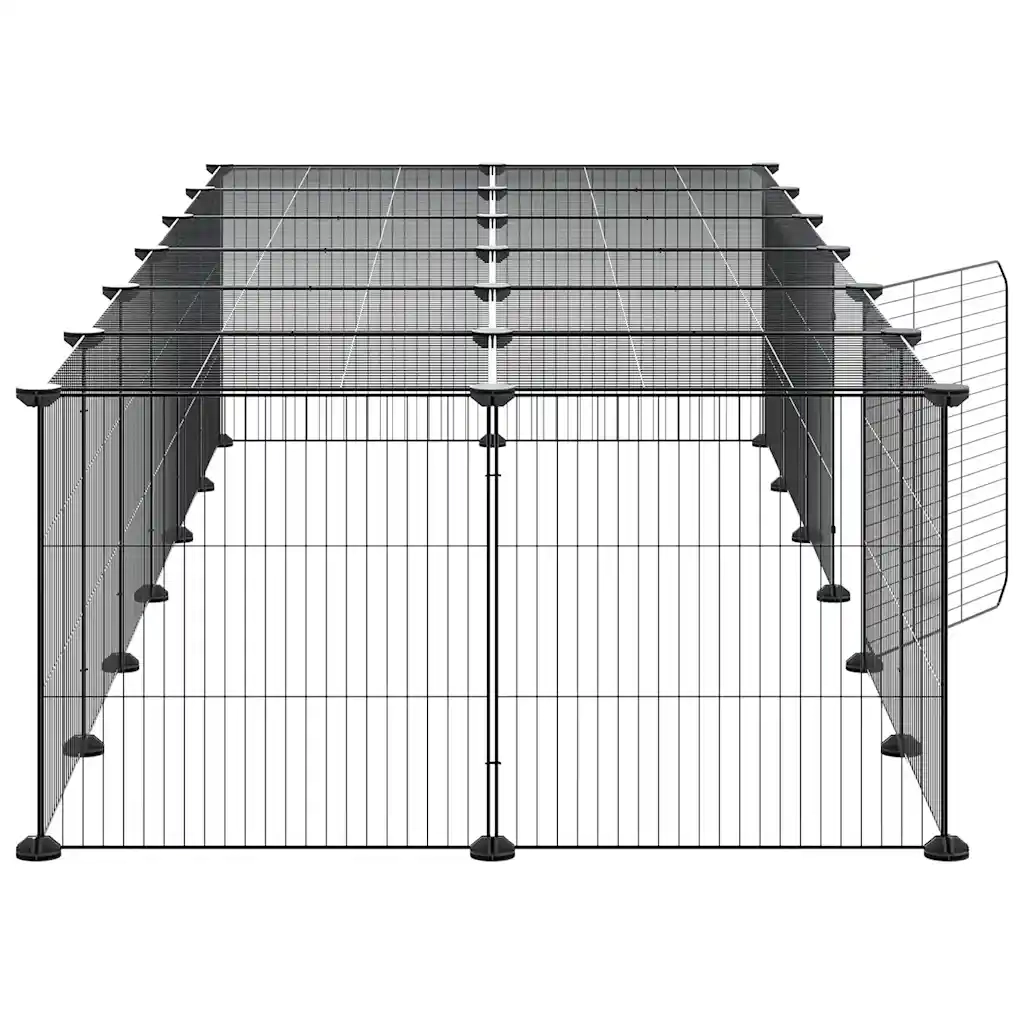 Gabbia per Animali 28 Pannelli con Porta Nero 35x35 cm Acciaio CFW8536295