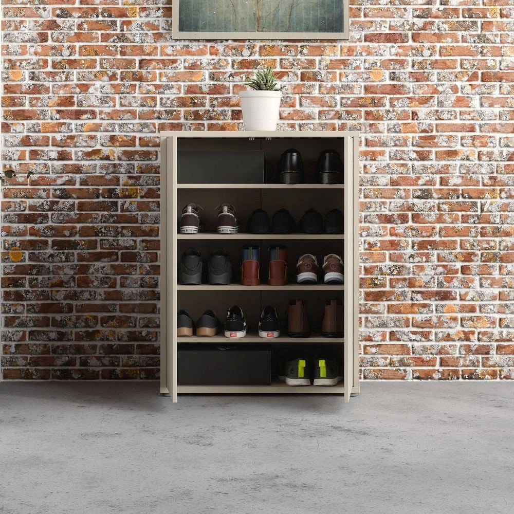 Mobile multiuso Medea 2 ante cashmere con 4 ripiani 74.5x35x99H