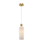 Sospensione Contemporanea Antic Metallo Oro 1 Luci Diffusore In Vetro Bianco