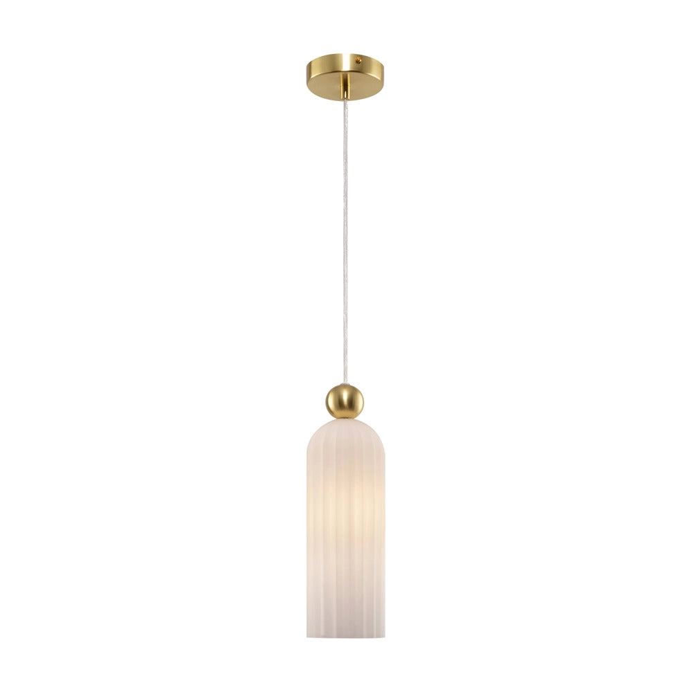 Sospensione Contemporanea Antic Metallo Oro 1 Luci Diffusore In Vetro Bianco