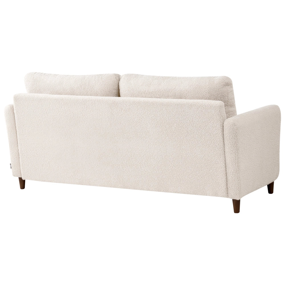 Divano a 3 posti rivestito in velluto a coste con poggiabraccia beige chiaro stile moderno soggiorno