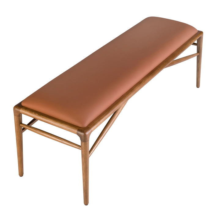 Sgabello in ecopelle marrone