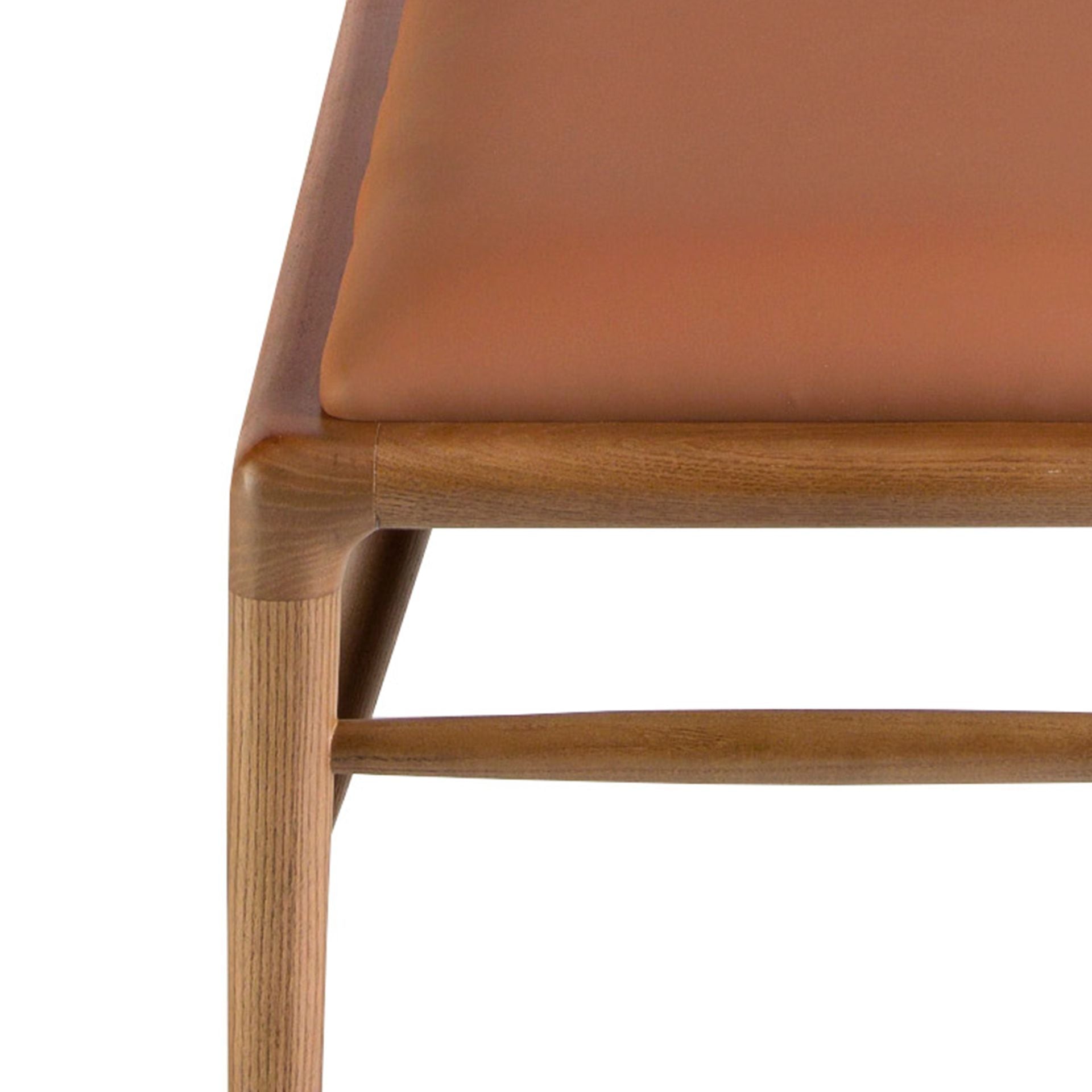 Sgabello in ecopelle marrone