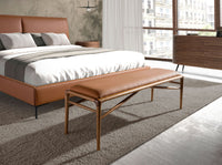 Sgabello in ecopelle marrone