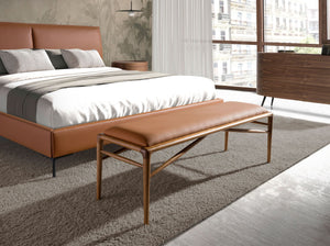 Sgabello in ecopelle marrone