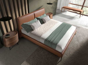 Sgabello in ecopelle marrone