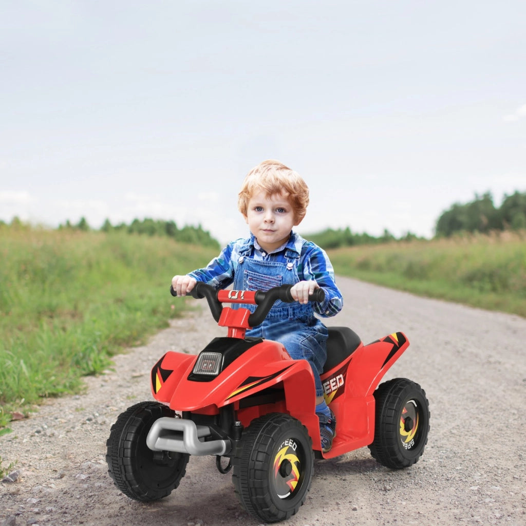 Quad cavalcabile alimentato a batteria 6V con velocit¨¤ massima 4,6 km/h, Mini quad ATV per bambini Rosso-Macchinine giocattoli