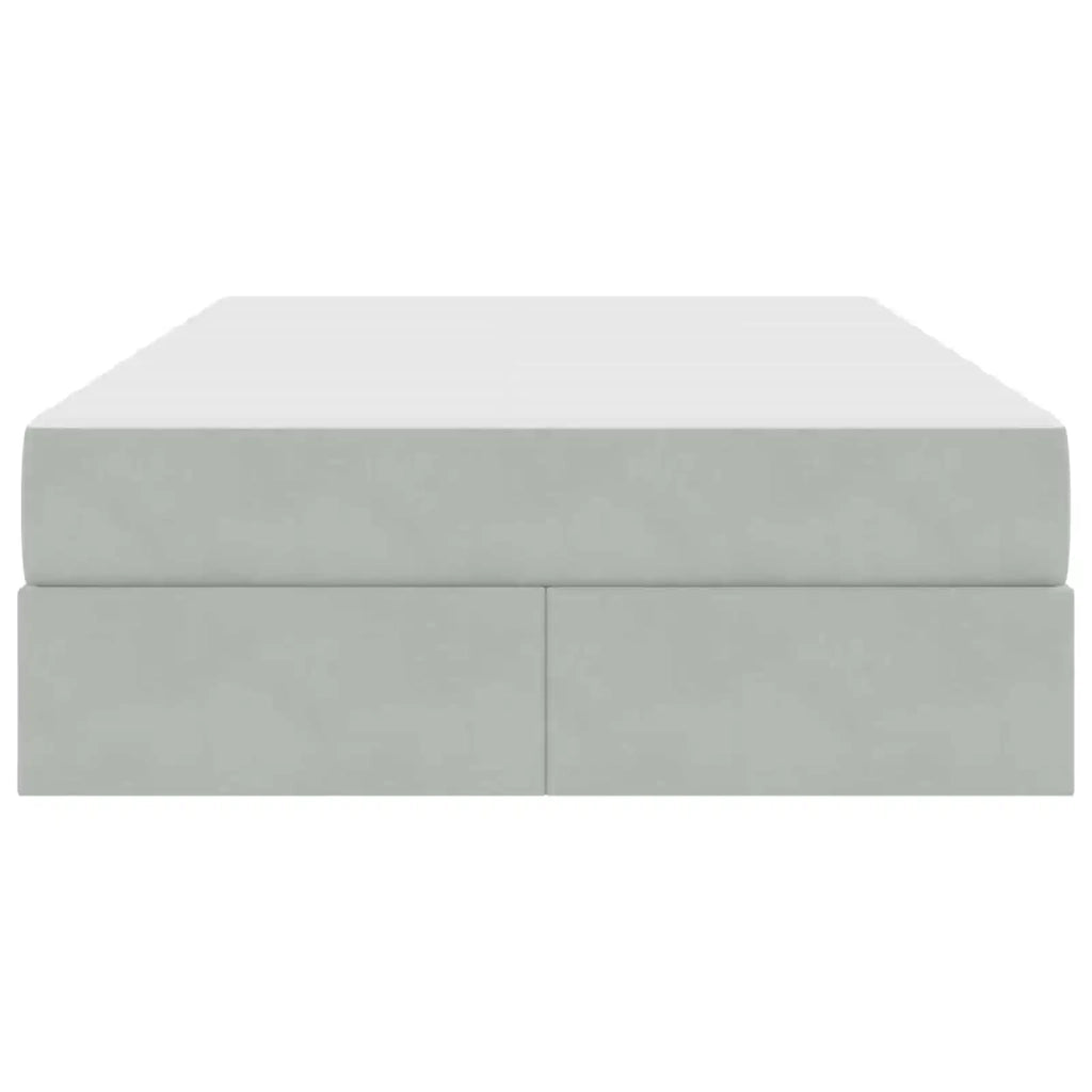 Letto con contenitore e materasso Grigio chiaro 120 x 190 cm
