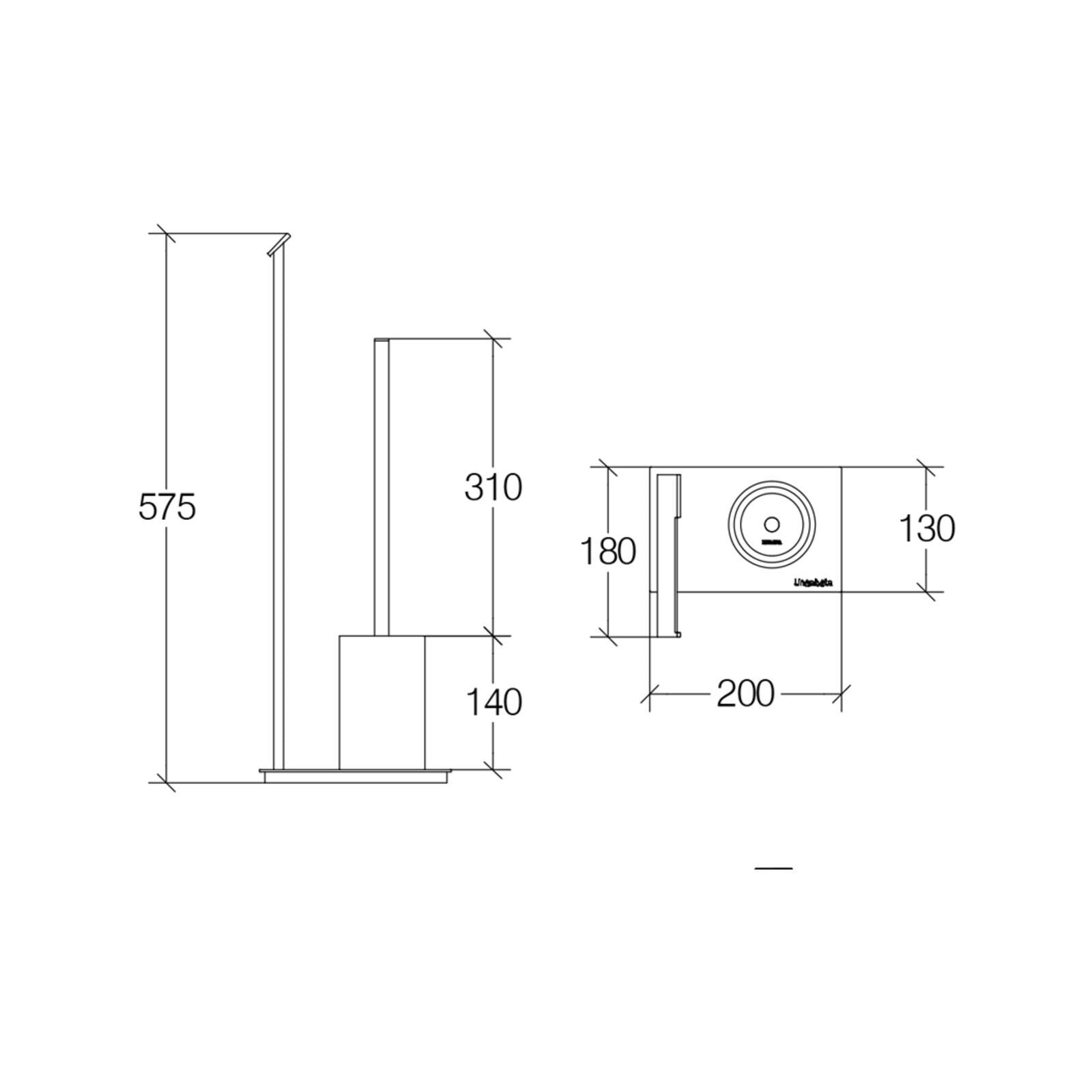 Lineabeta - Piantana portarotolo e portascopino Ranpin in acciaio lucido / bianco