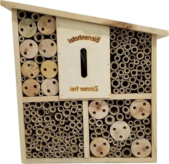 Hotel per insetti - ca. 32 x 9 x 30 cm - Legno di conifera/Bambù/Multiplex naturale