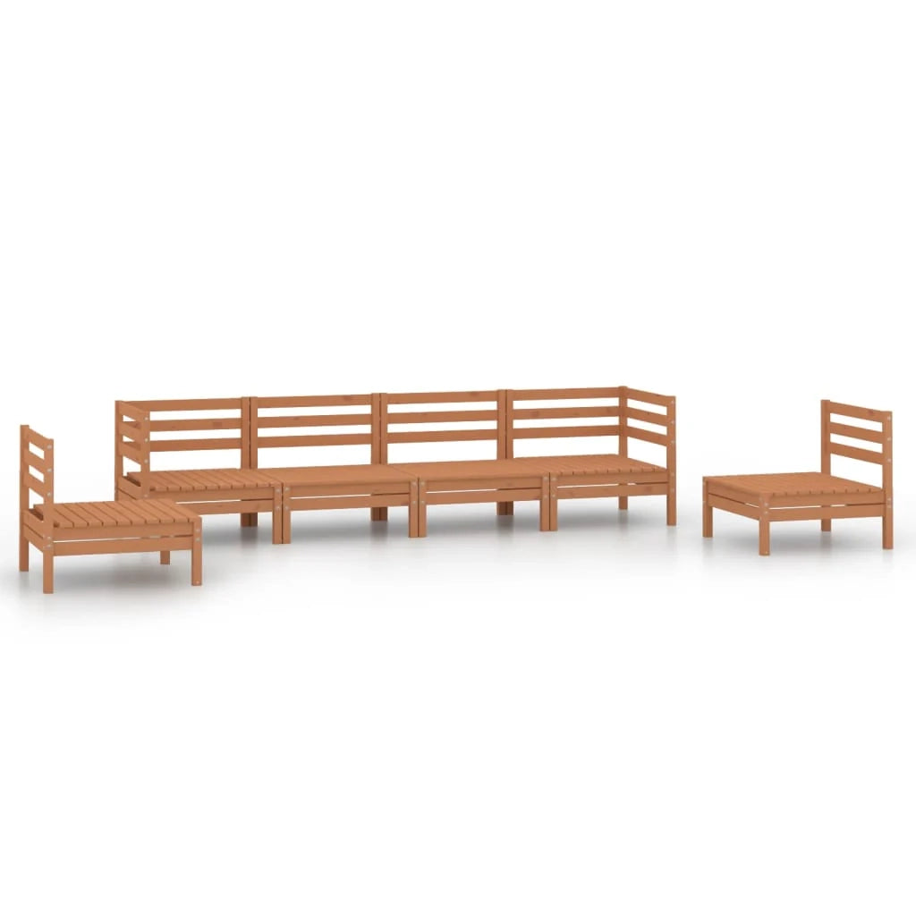 Set di mobili da giardino mobili da esterno 6 pezzi marrone miele legno di pino massiccio 02_0017034