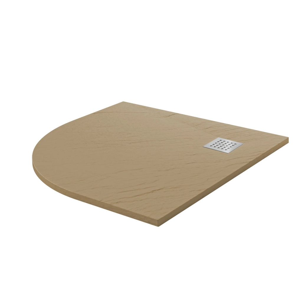 Piatto Doccia 90x90x2 6 CM Semicircolare Tortora Effetto Pietra mod. Blend