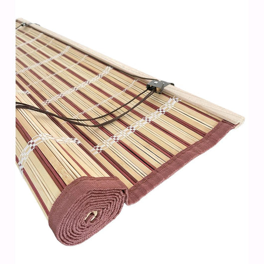 Tapparella in Listelli Bambù Bordo Cotone 200x300H cm Midollino Colore Naturale Elisa