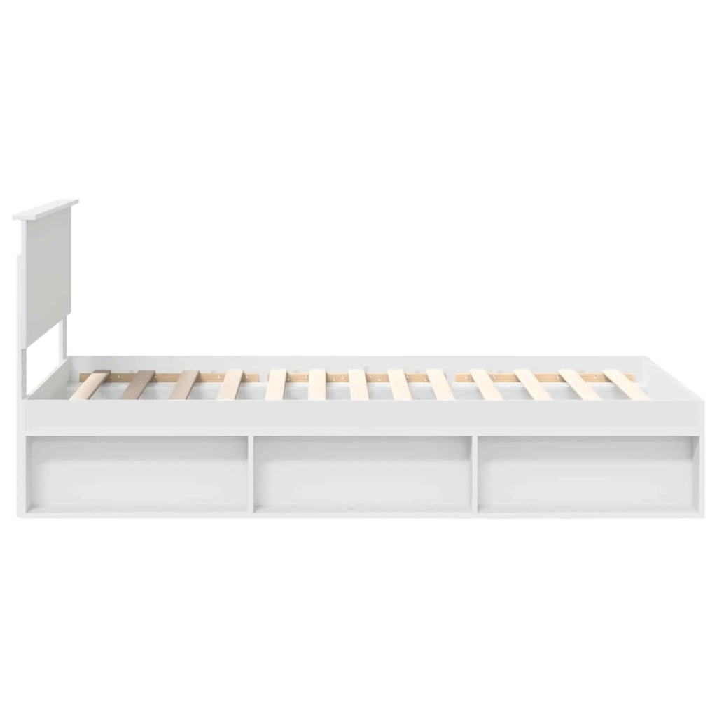Struttura del letto Bianco 100 x 200 cm Pino massello