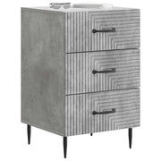 Comodino | Armadio da Notte | Mobiletto da notte con cassetto Grigio Cemento 43 x 41 x 66,5 cm