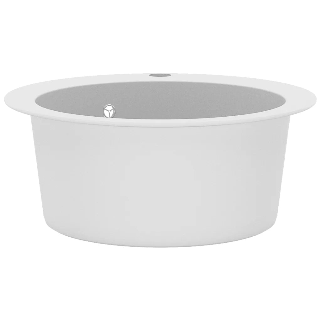 Lavello da Cucina in Granito Vasca Singola Tonda Bianco CFW9570141
