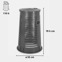 Trespolo spazzatura, bidoni porta rifiuti con coperchio e reggi sacco, 110 lt  Verde 