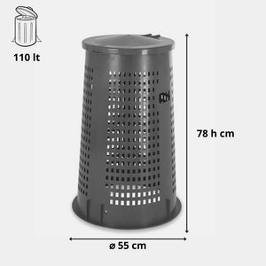 Trespolo spazzatura, bidoni porta rifiuti con coperchio e reggi sacco, 110 lt  Verde 