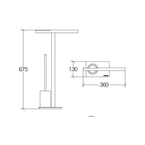 Lineabeta - Piantana portarotolo, scopino, portasalvietta Ranpin in acciaio lucido