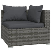 Set Divani da Giardino 6 pz con Cuscini in Polyrattan Grigio cod mxl 43757