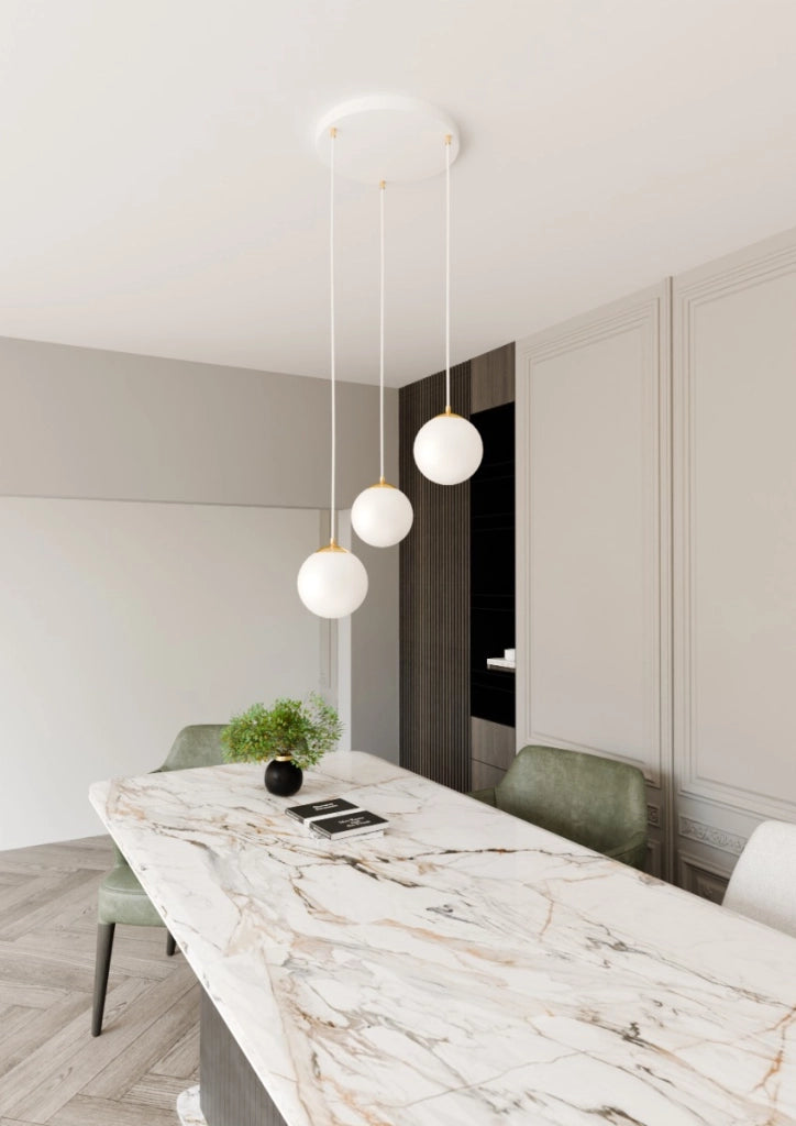 Lampadario Emibig Royal 3 bianco oro 3xE14 vetro 40cm