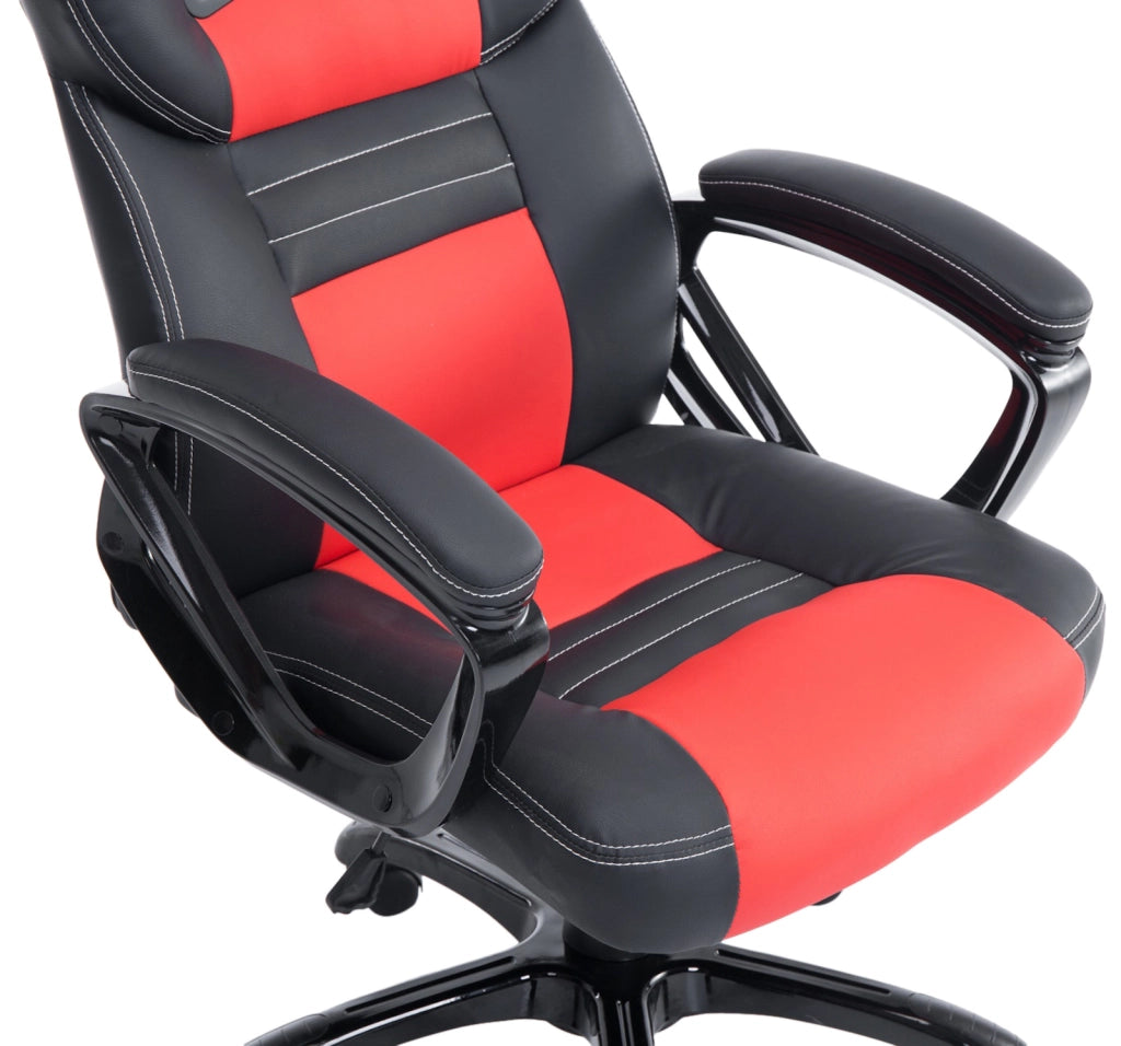 Sedia da ufficio XL Pedro nero/rosso
