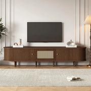 Mobile TV rotan - Xylo - 180cm noce piedi regolabili 30kg
