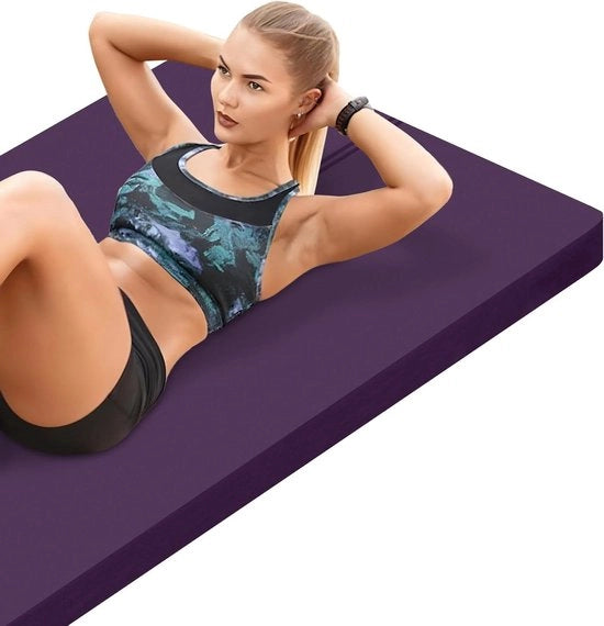 Mat anti-slip in gomma 15mm per yoga, pilates e stretching con tas di trasporto e cinturino di chiusura