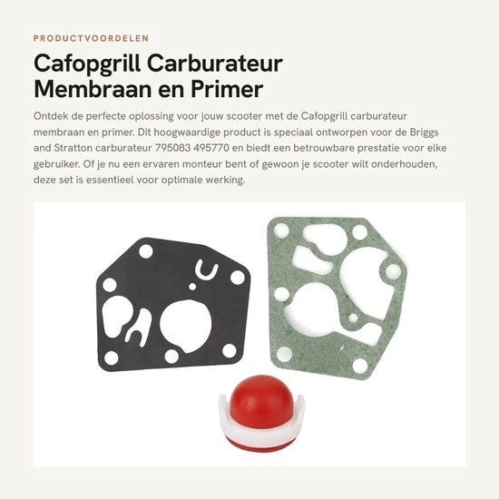 Carburatore Membrana - Carburatore Primer - Set Completo - Di Alta Qualità - Duraturo - Adatto per Briggs and Stratton 795083 495770 - Carburatore Membrana