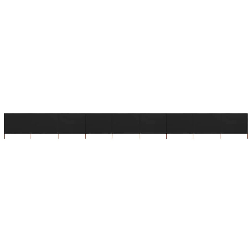 Schermo divisorio per la privacy 9 pannelli x tessuto 1200 x 120 cm nero 02_0008857