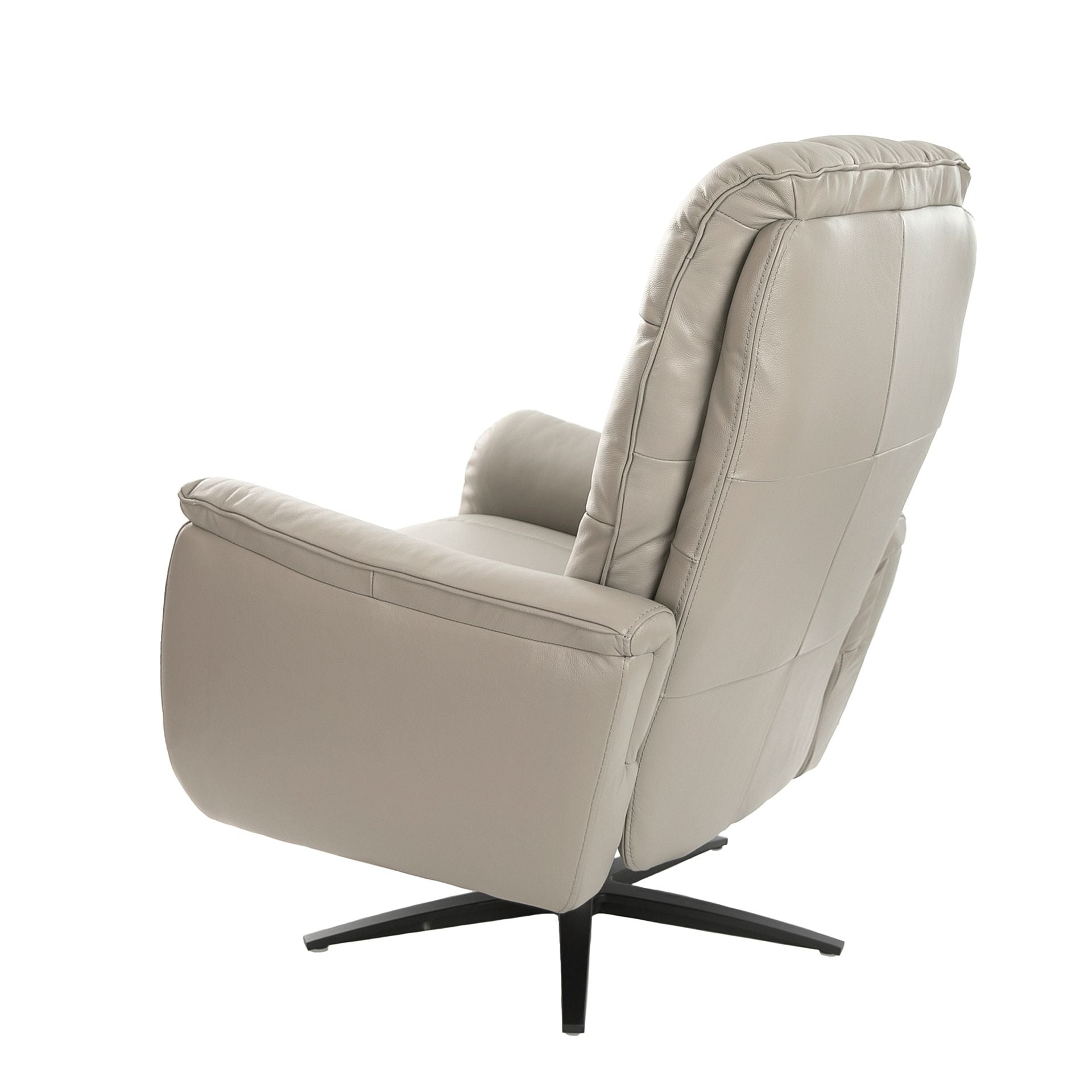 Poltrona girevole in pelle grigia