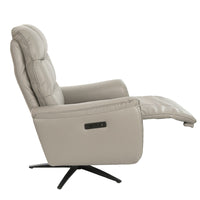 Poltrona girevole in pelle grigia