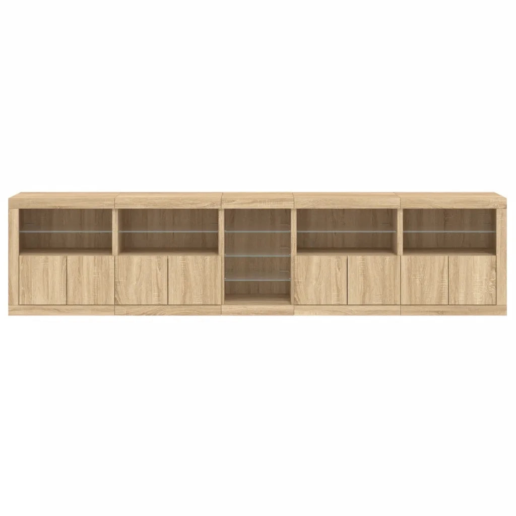 Credenza con Luci LED Rovere Sonoma 283x37x67 cm 3209025