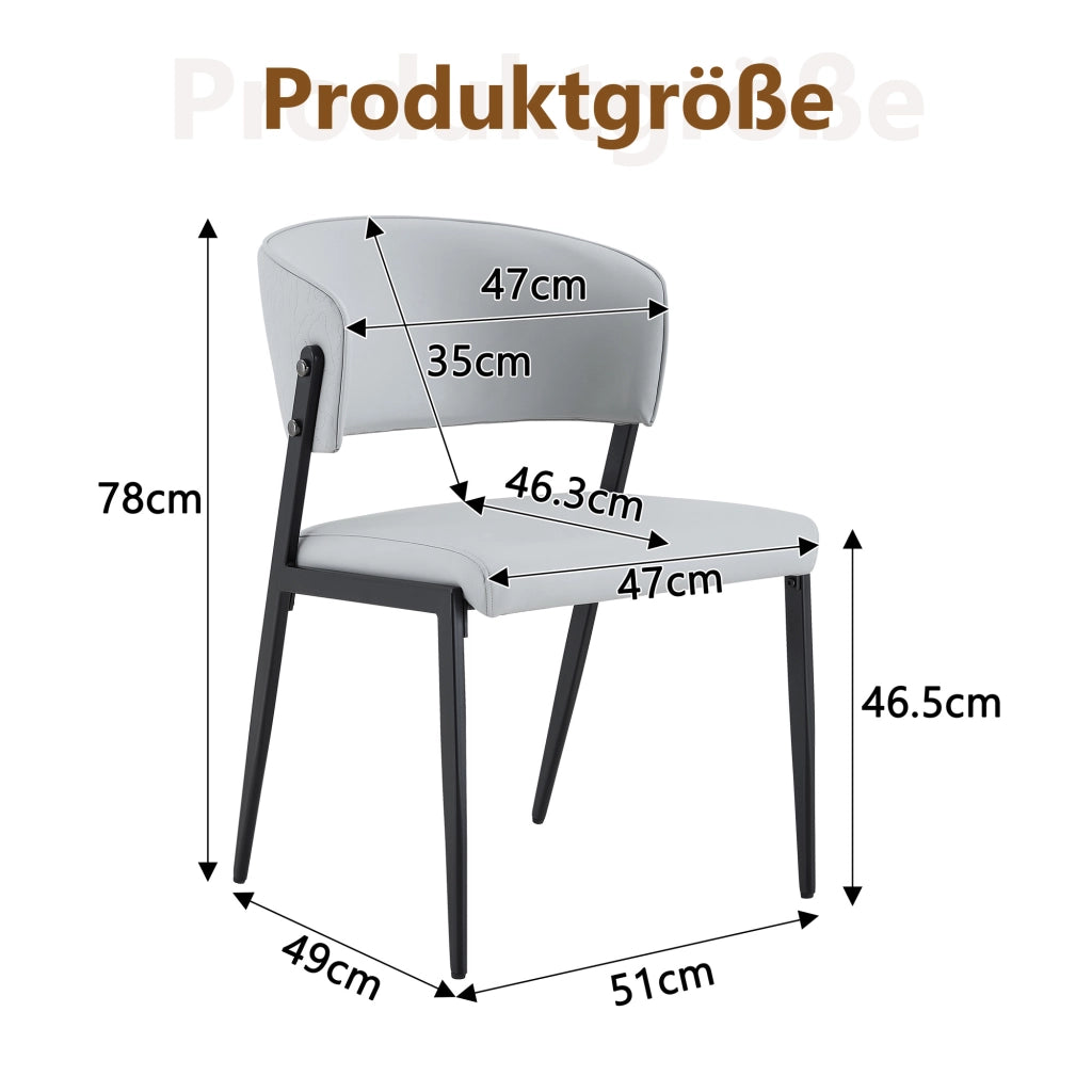 SEDIA Moderna in PU Grigio Chiaro Set da 2 pezzi per sala da pranzo o ufficio