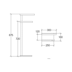 Lineabeta - Piantana con 2 porta asciugamani Ranpin in acciaio lucido