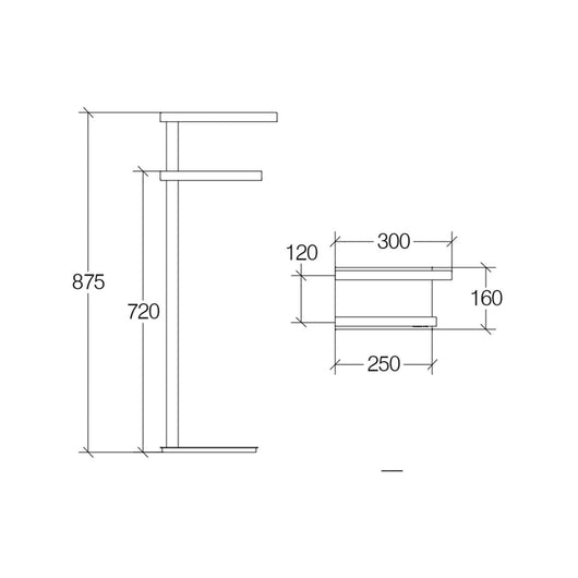 Lineabeta - Piantana con 2 porta asciugamani Ranpin in acciaio lucido