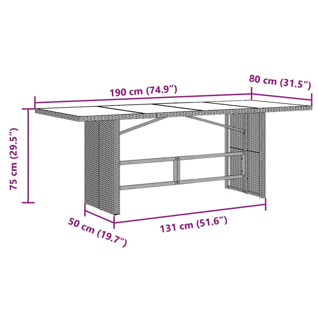 Set Bistrò da Giardino 7 pz con Cuscini in Polyrattan Grigio 3276899