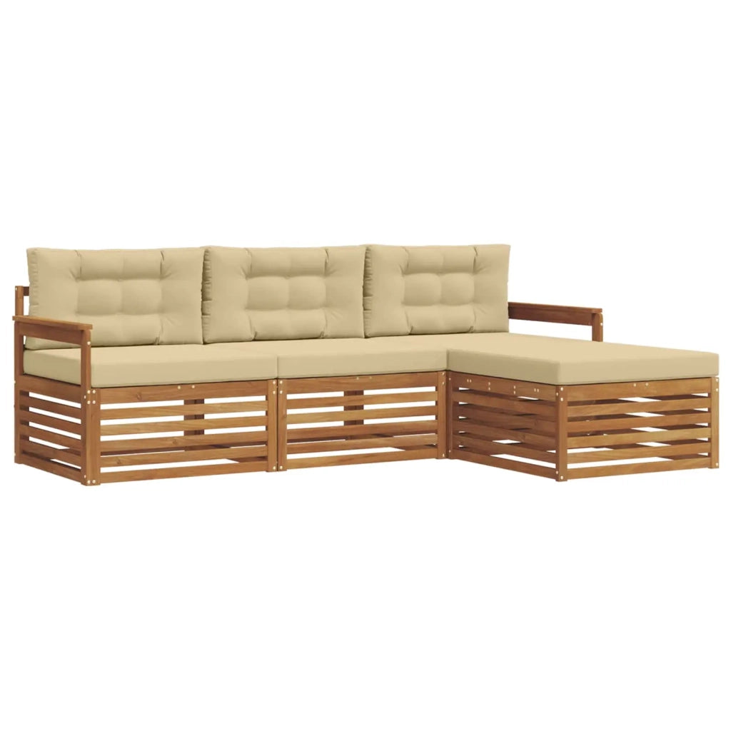 Set di divani da esterno Naturale e Beige 249,5 x 162,5 x 73 cm