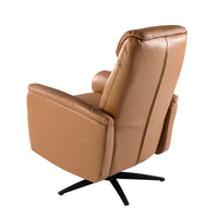 Poltrona girevole in pelle marrone